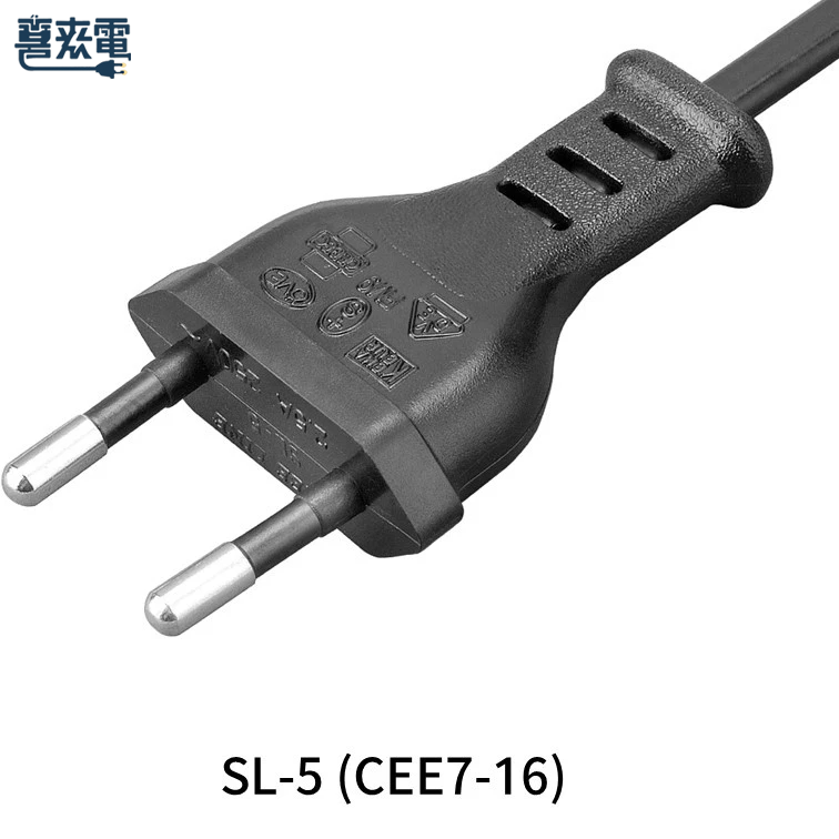 歐規電源線 8字型 2孔母插中繼線